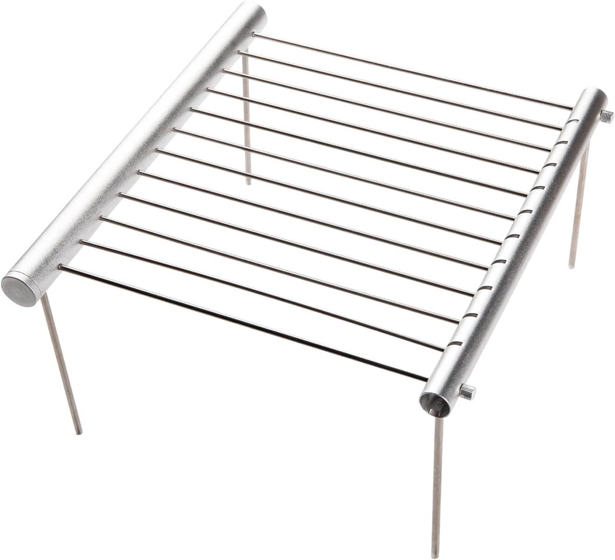 Draagbare Houtskoolgrill voor Camping en Picknick - Verchroomd Roestvrij Staal, Eenvoudige Montage, Ideaal voor Outdoor BBQ