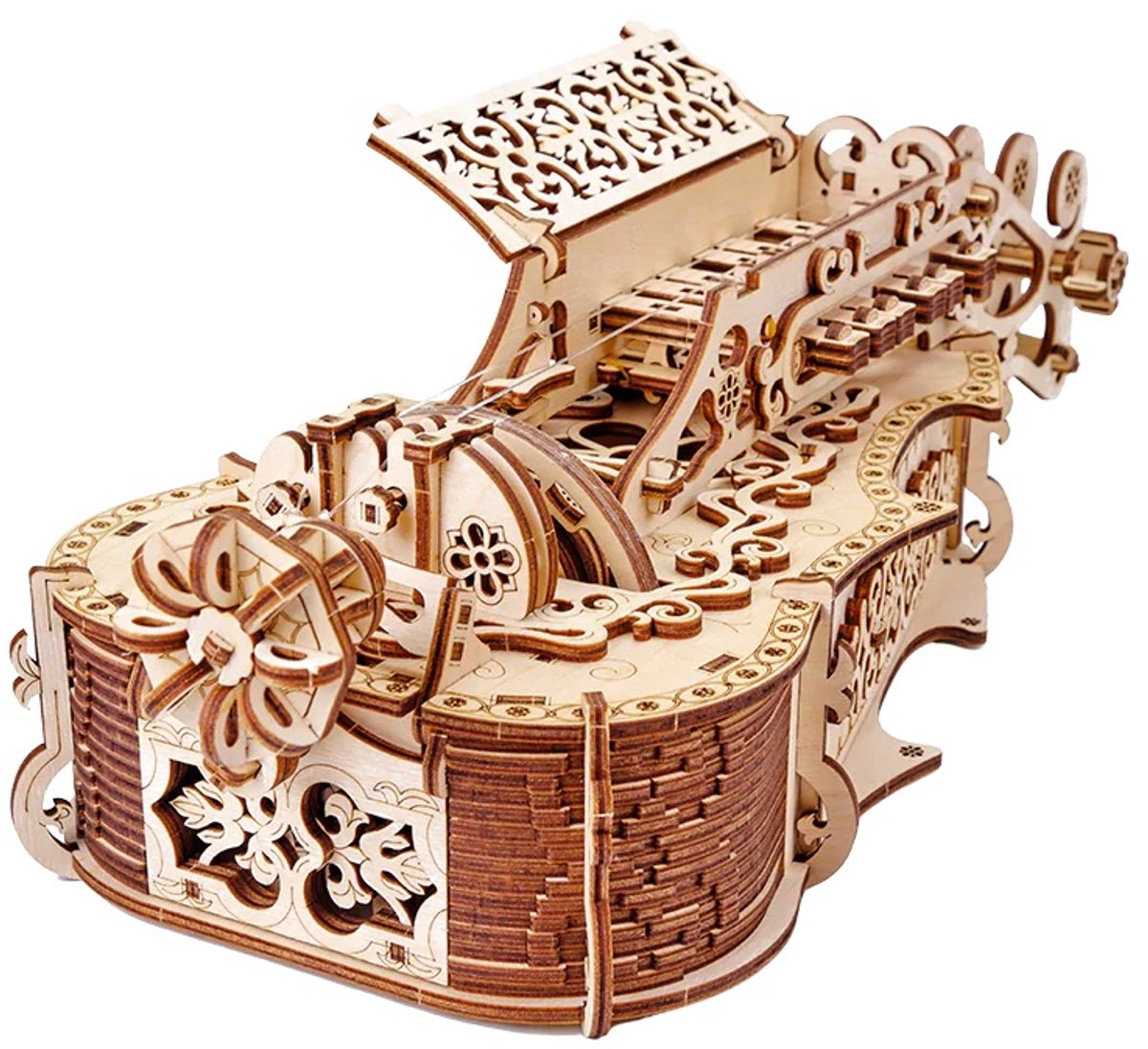 Wood Trick – Modelbouw 3D houten puzzel – de Lier - Lyra da Vinci – 227 stuks - Geen lijm noch verf nodig! — afbeelding 6