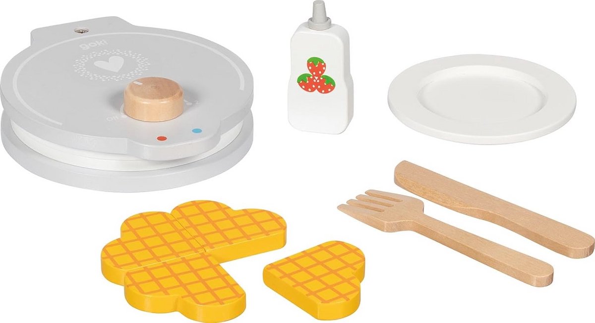 Wafelijzer met accessoires voor perfecte zondagswafels - Inclusief borden, bestek en aardbeiensaus