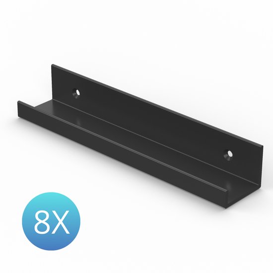 Hubsch rekje, wandplank, zwart - Stoer Metaal