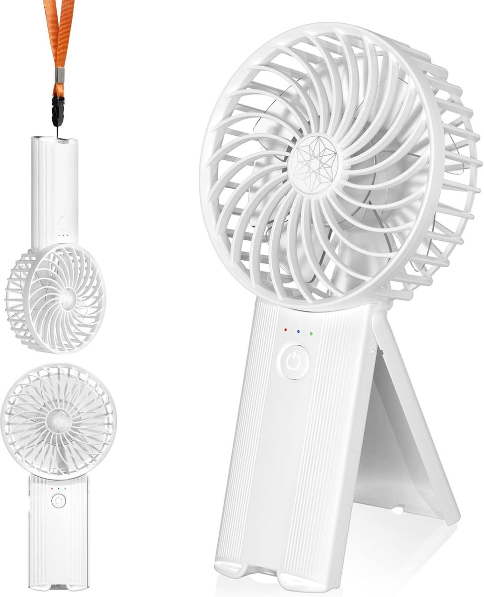 Draagbare tafelventilator met 4 snelheden en USB oplaadbaar design voor lang gebruik