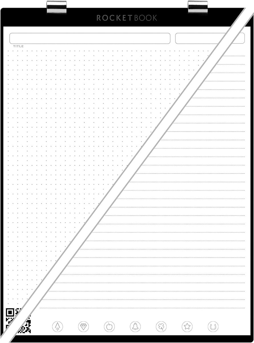 Slim Herbruikbaar Notitieblok - Dot-Grid & Gevoerd - Page Pack Met Verschillende Sjablonen