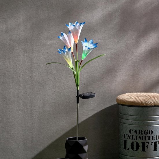 Vixson - Éclairage Solar de jardin - Lampe à Bloem - Lampe à fleurs - Éclairage d'ambiance extérieur - Éclairage extérieur à Énergie solaire - Blauw - BLOSSUN