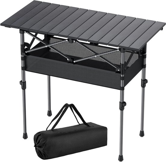 Goliving Inklapbare Tafel – Klaptafel – Campingtafel – Weerbestendig – 180x70x74 – Zwart