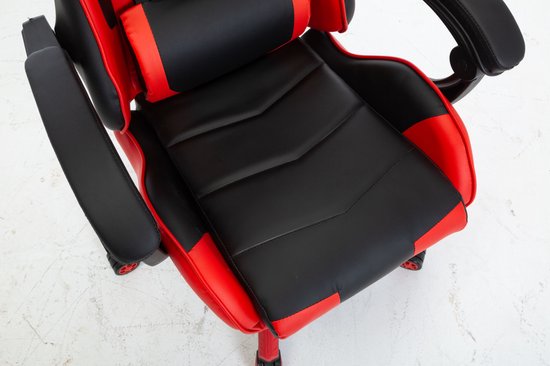 Chaise de Gaming Alora X-TREME - Rouge - Avec coussin de nuque et coussin de dossier réglable - Similicuir - Chaise de jeu - Chaise de Gaming - Chaise de bureau - Chaise de Office