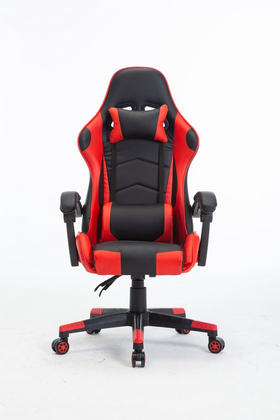 Chaise de Gaming Alora X-TREME - Rouge - Avec coussin de nuque et coussin de dossier réglable - Similicuir - Chaise de jeu - Chaise de Gaming - Chaise de bureau - Chaise de Office