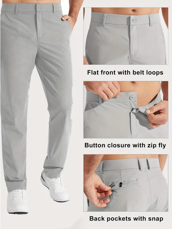 Nivard Golfbroek Heren - Golfkleding - Golfen - Golf Accessoires - Nette Pantalon - Lichtgrijs M - Maat 48 van Nivard — afbeelding 4