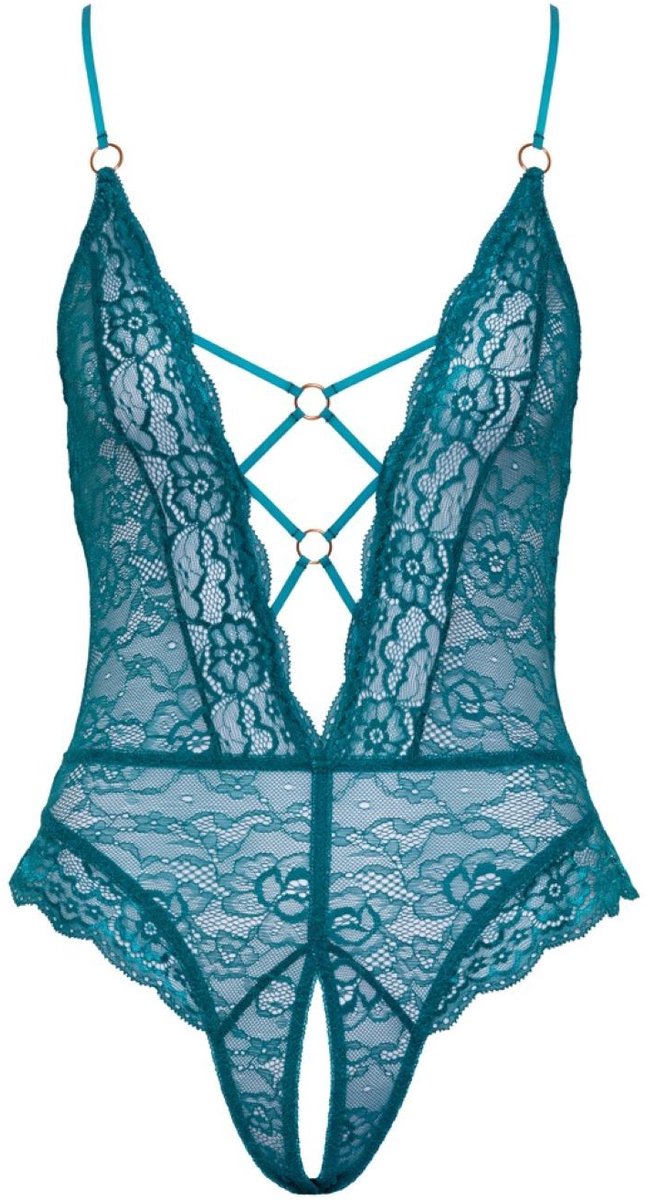 Goedkoopste Body met Open Kruis - Groenblauw