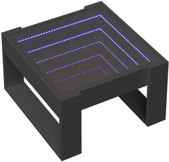 vidaXL Salontafel met Infinity LED 50x50x30 cm bruin eikenkleurig