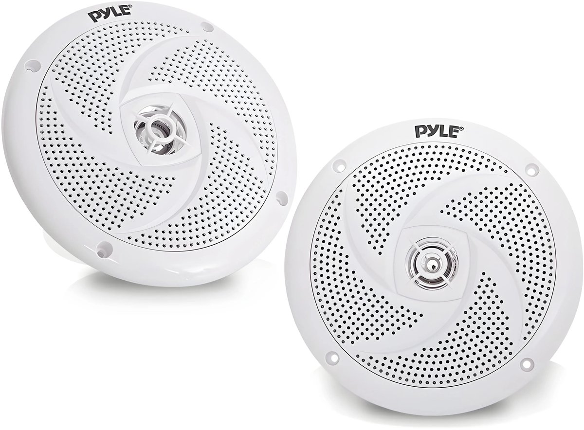 Pyle Marine Luidsprekers, 2-weg Waterdichte Speakers- Weerbestendige Buitenluidsprekers- Audio Stereo voor Boten- 240 Watt