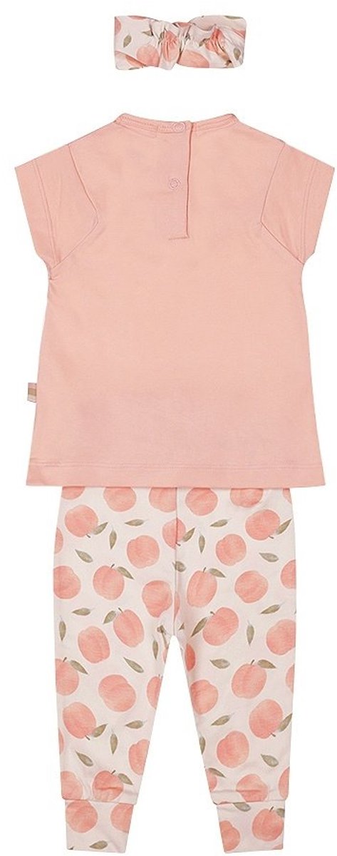 Dirkje-Meisjes 2 pce babypakje ss + haarband-Faded peach