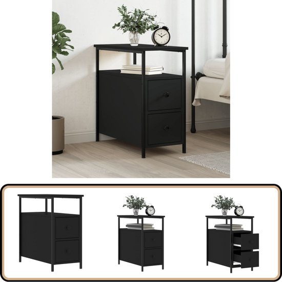 HOME DECO FACTORY Nora Wit Nachtkastje, 34,5 x 34,5 x 47 cm, slaapkamermeubilair, MDF-hout, 35 x 35 x 46,5 cm