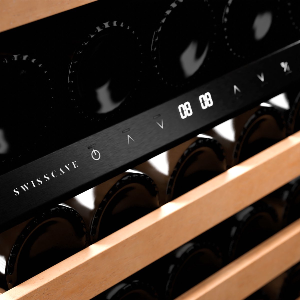 SWISSCAVE WLB-320DF-BLACK 2-zone Wijnkoelkast | 160cm | 68 - afbeelding 3