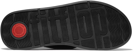 FitFlop F- Sandales compensées en cuir souple Mode Knot, noires - Pointure 39