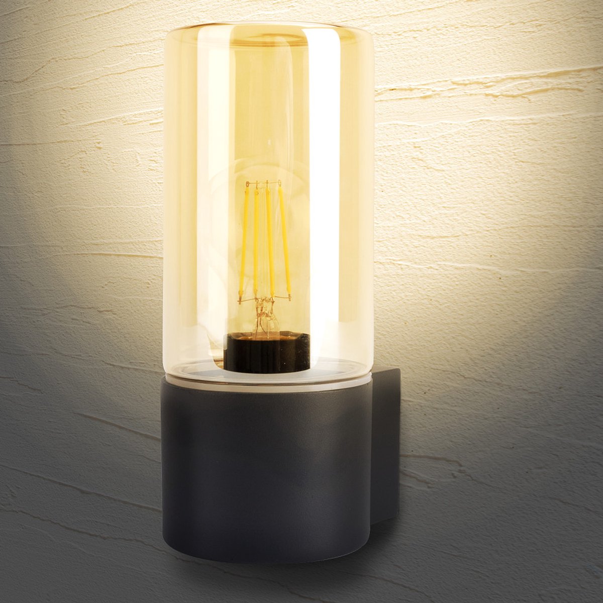 Integral wandlamp Winchester Donkergrijs IP65 voor 1x LED lamp Buitenlamp | E27 | Max 20W LED