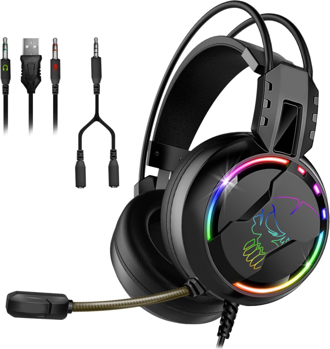 Spirit of Gamer PRO-H7 Gaming Headset - Noise Cancelling - Met Microfoon – Gamer Koptelefoon - Zwart - Geschikt voor PS5, Xbox One, Nintendo Switch, Smartphone, PC