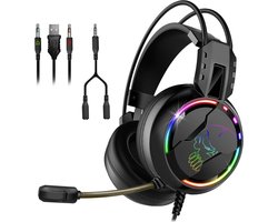 Spirit of Gamer PRO-H7 Gaming Headset - Noise Cancelling - Met Microfoon – Gamer Koptelefoon - Zwart - Geschikt voor PS5, Xbox One, Nintendo Switch, Smartphone, PC