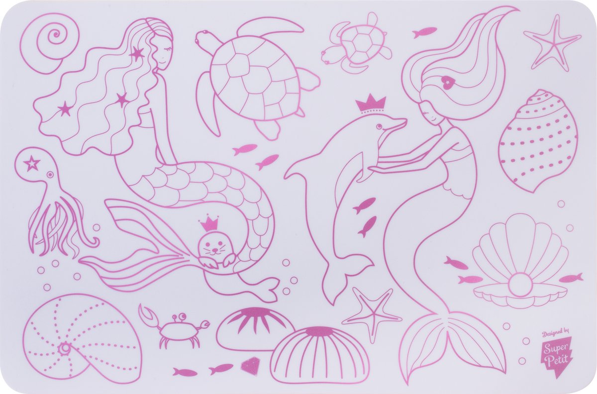 Super Petit Sirene/Mermaid - Silicone mini mat met 4 markers