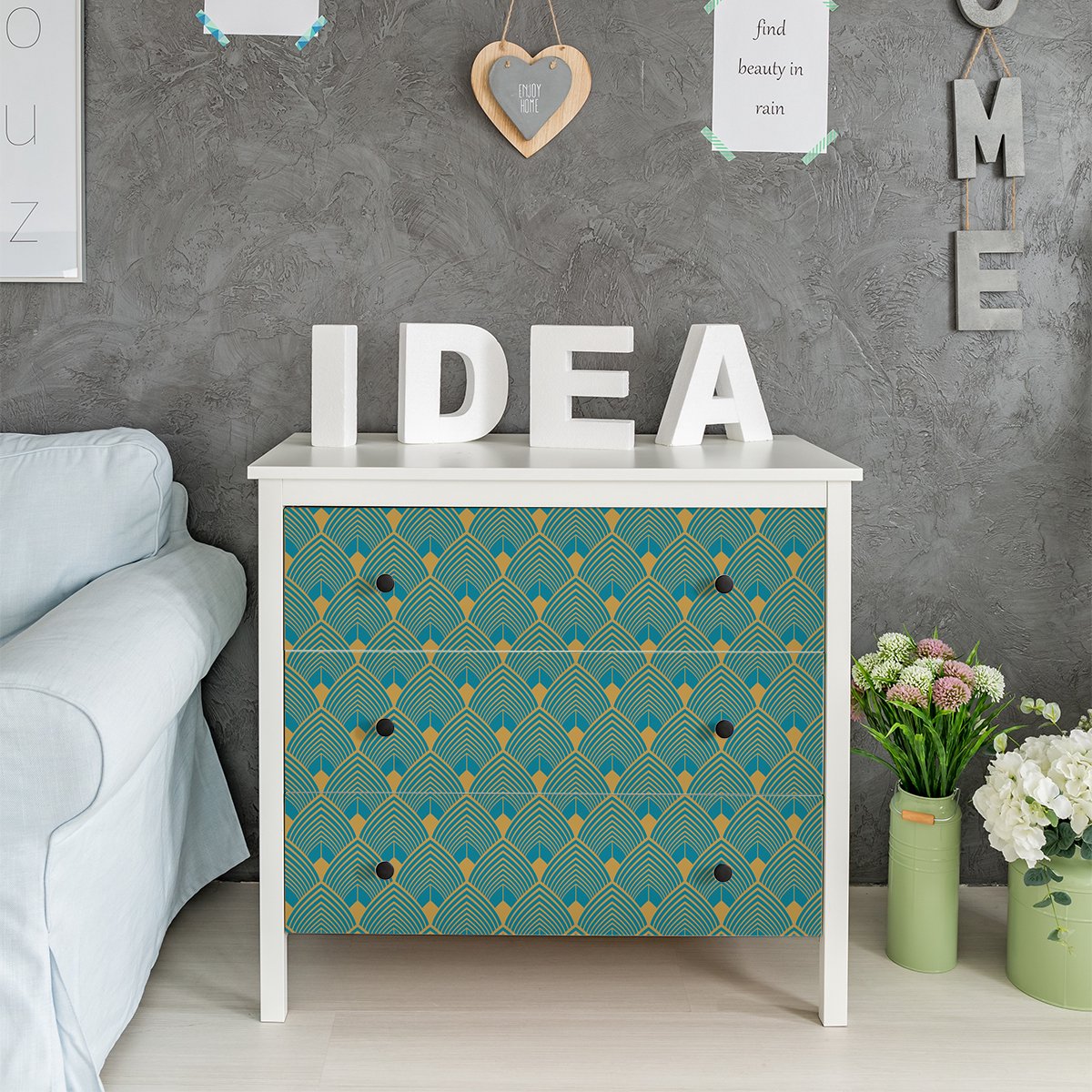Ambiance Sticker Scandinavische meubelsticker, Dagfinn, 60 x 90 cm Multi color