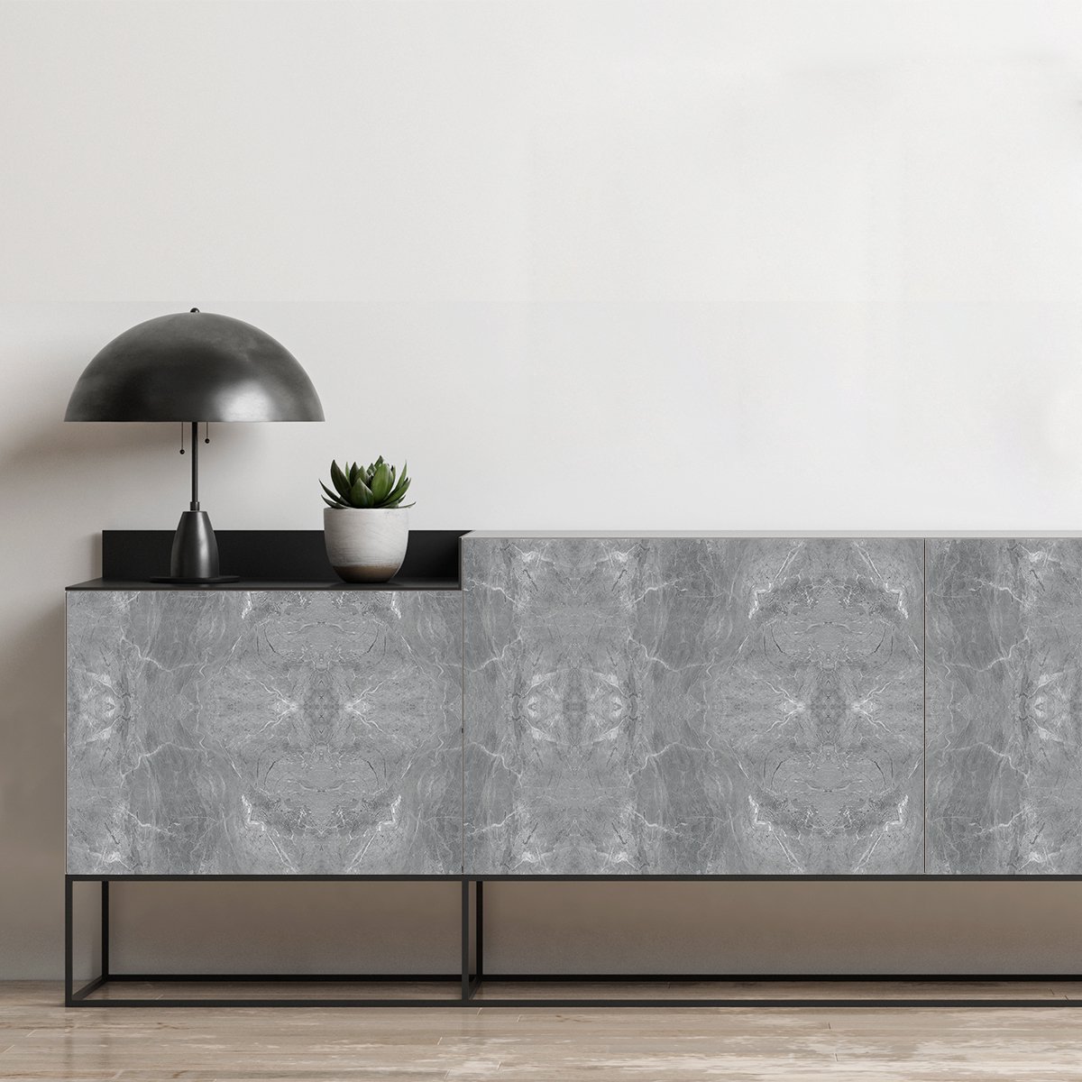 Ambiance Sticker Meubelsticker met een marmerlook van gewaxt beton, 60 x 90 cm Multi color