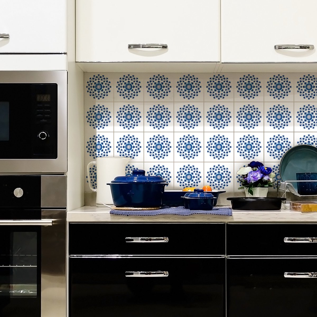 Ambiance Sticker Zelfklevende muurtegelstickers voor keuken en badkamer - 24 Bohemian Nayelie tegelstickers - 24 stickers, 20x20cm Multi color