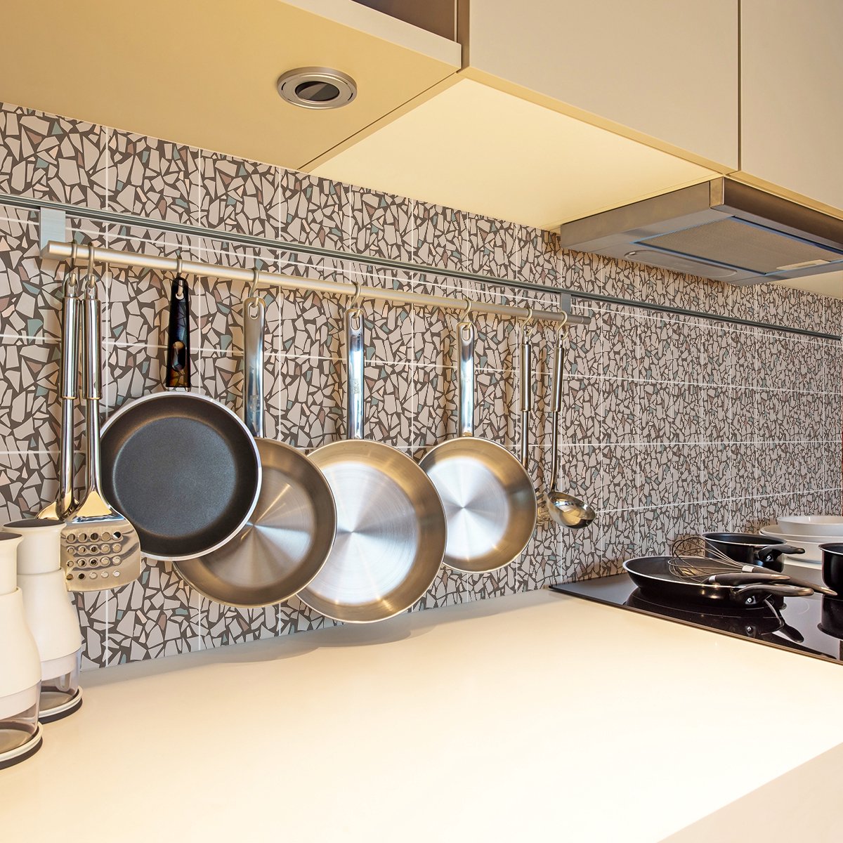 Ambiance Sticker Zelfklevende tegelmuurstickers voor keuken en badkamer - 24 ORGOSOLO TERRAZZO TEGELSTICKERS - 24 stickers 20x20cm Multi color