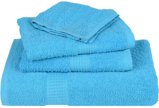 Serviettes de toilette vidaXL - 2 pièces - 30 x 30 cm - Serviettes de toilette turquoise - Serviettes à main - Serviette turquoise - Serviette en coton - Accessoires de vêtements pour bébé de salle de bain