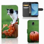 Geschikt voor Samsung Galaxy A30 Telefoonhoesje met Pasjes Kitten