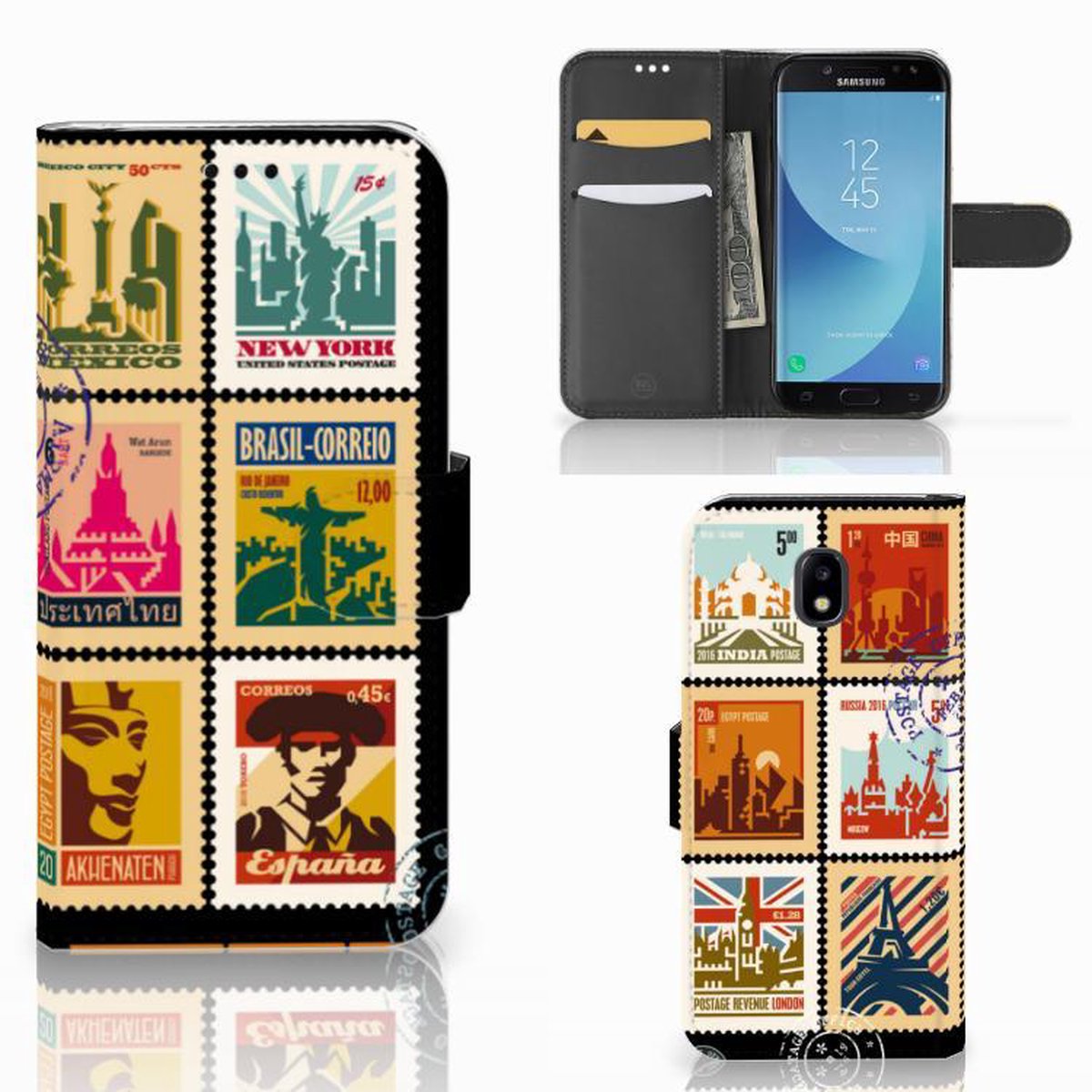 Boekhoesje voor Samsung Galaxy A30 Flip Cover Postzegels