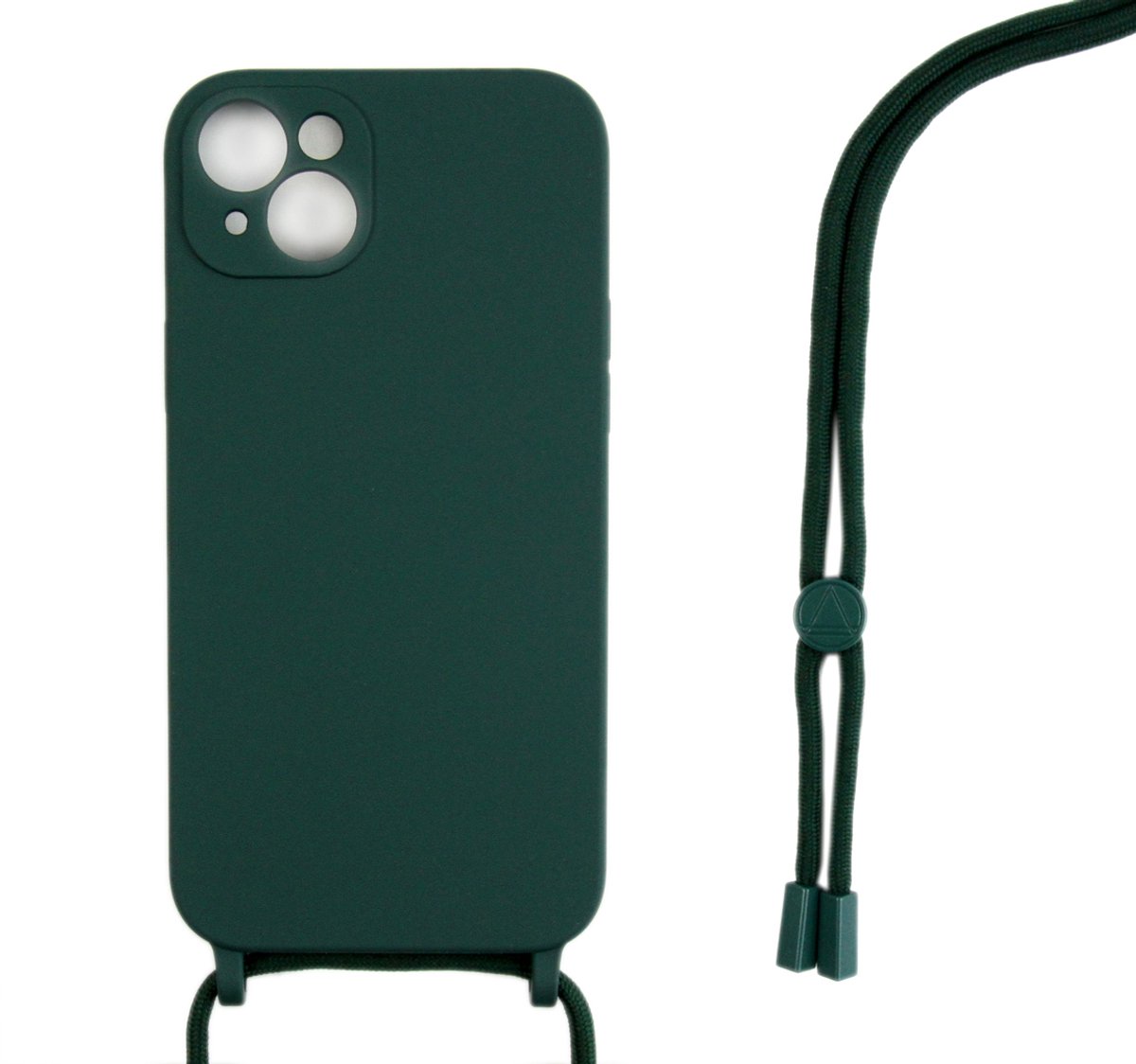 voor iPhone 15 Plus Telefoon Hoesje - Telefoon Telefoon Hoesje met koord - Telefoon Hoesje - Case Dark Green