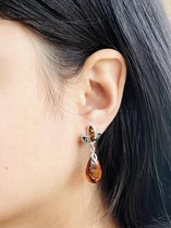 La Rosa Princesa - Clous d' Clips d'oreilles goutte - Zircon cubique Argent