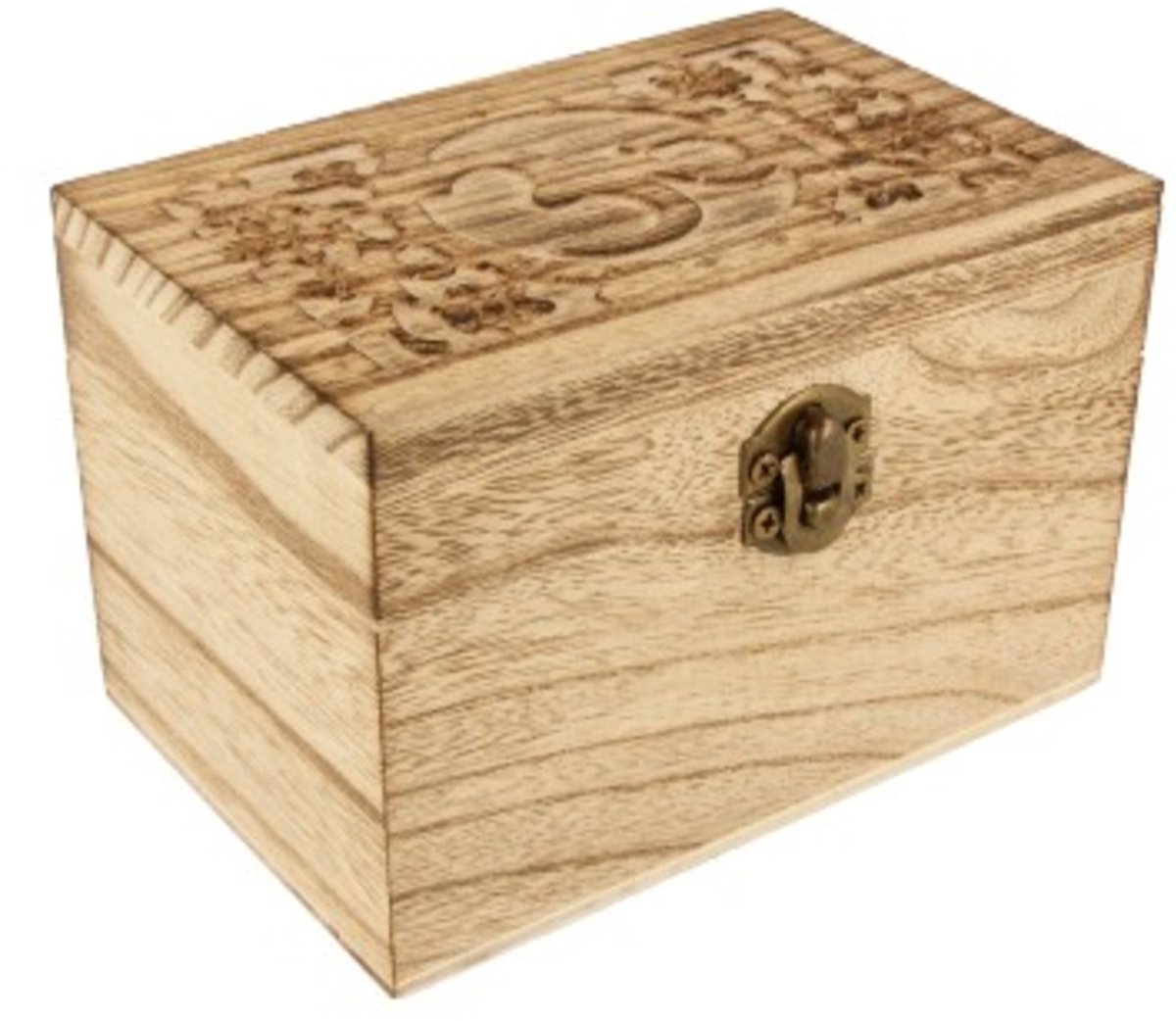 Verpakking doosje / kistje hout Ohm detail 12x8 cm