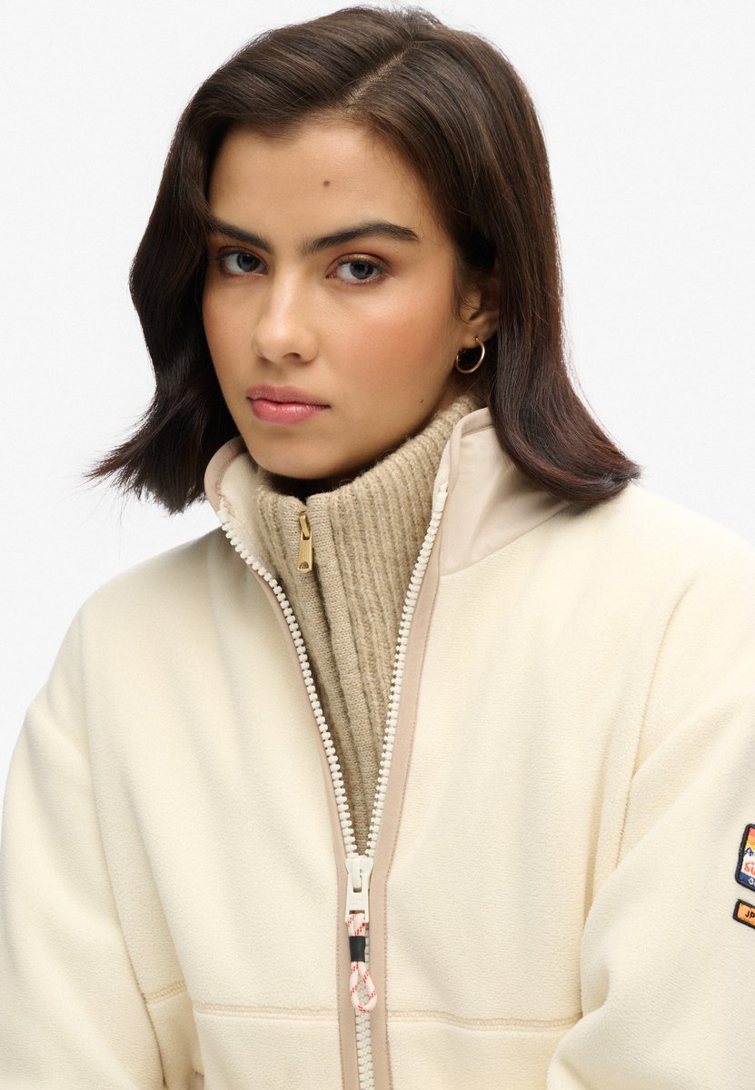 Superdry Active fleece met volledige rits Dames Truien Wit