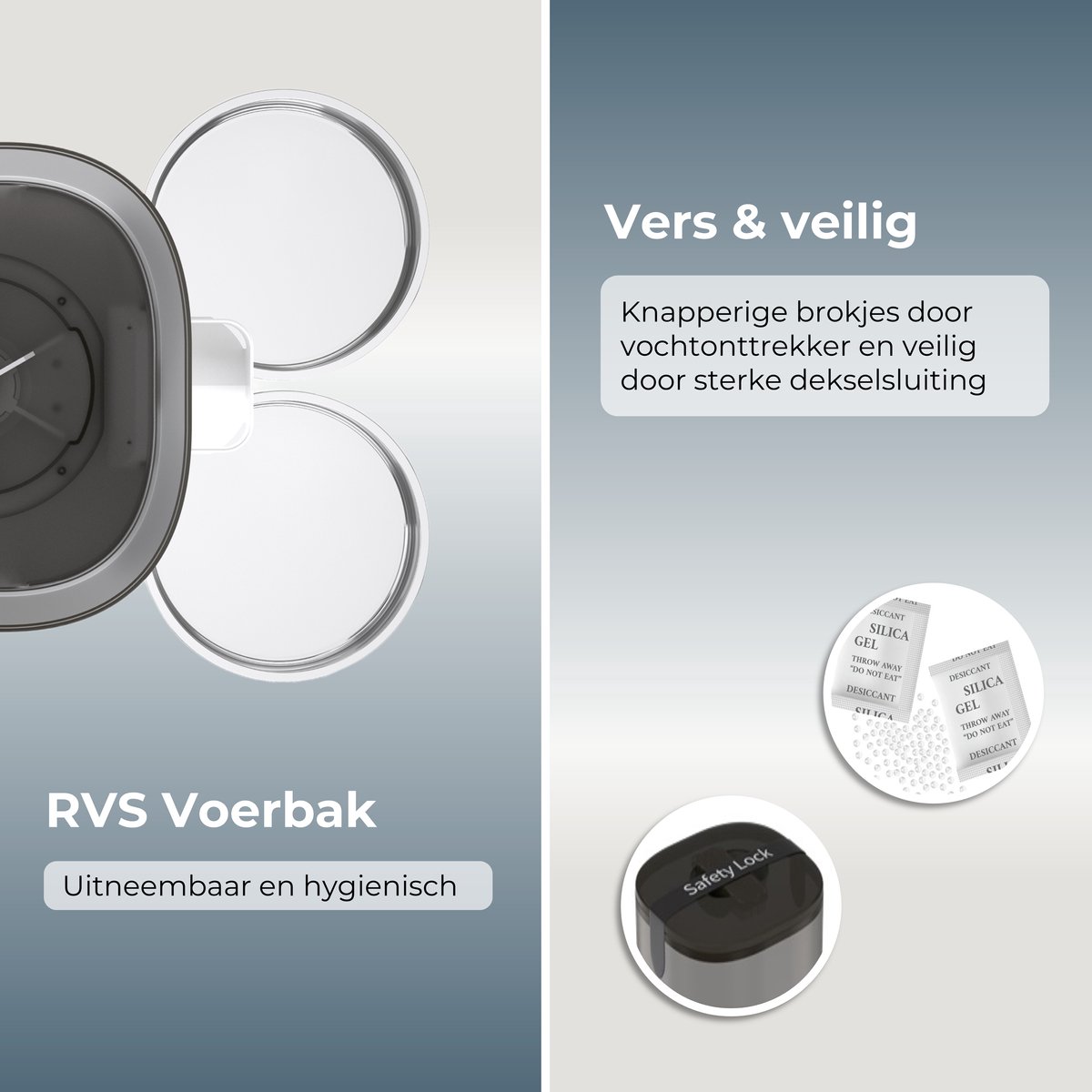 Afbeelding 2 van CatElite® - Automatische Voerbak Kat - 7L Voerdispenser RVS - Dual WiFi 5Ghz & 2.4Ghz - Voerautomaat Dispenser met Smart App - Voor droogvoer - Zwart