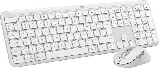 Logitech MK950 Signature Slim Draadloze Toetsenbord en Muis Combo Qwerty Wit