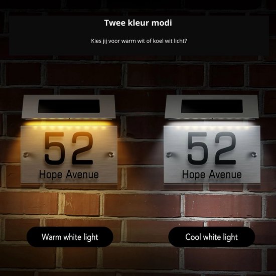 Solar led - Huisnummer verlichting Solar led - Huisnummer verlichting