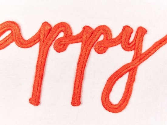 EXACUM - Sierkussen - Wit/ Rouge - Velours