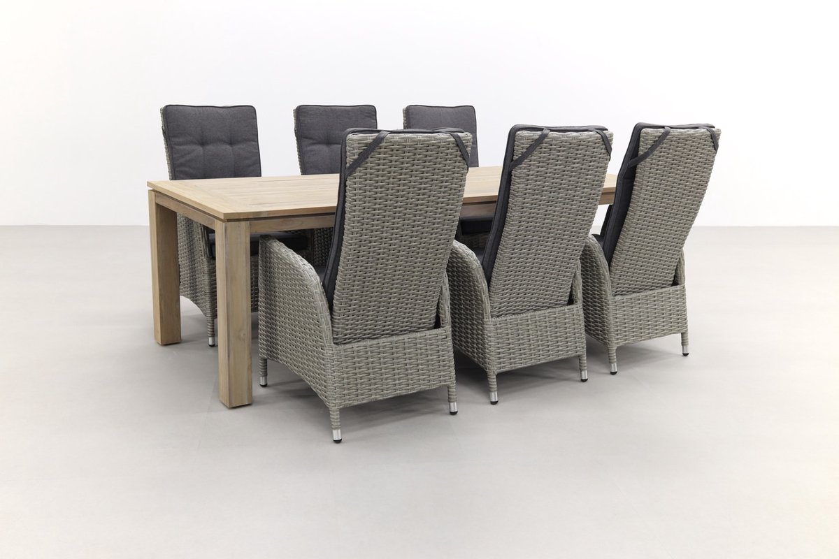 Manhattan/Rome grey 240 cm. verstelbare tuinset - 7-delig