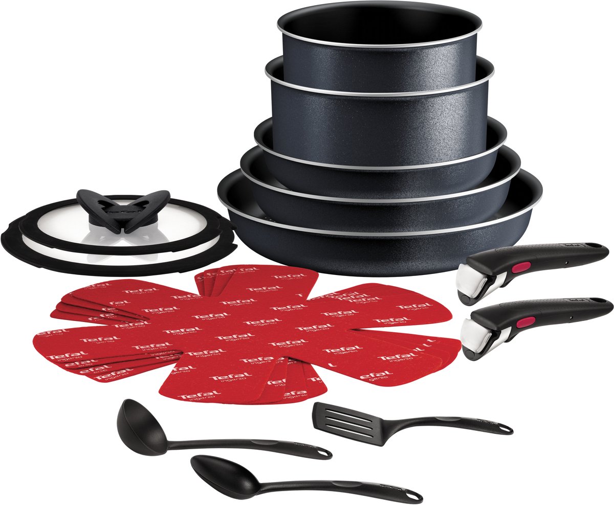 Tefal Ingenio So Light - Pannenset - 16-delig - Inductie - Stapelbaar - Afneembare Handgrepen - Ruimtebesparend van Tefal