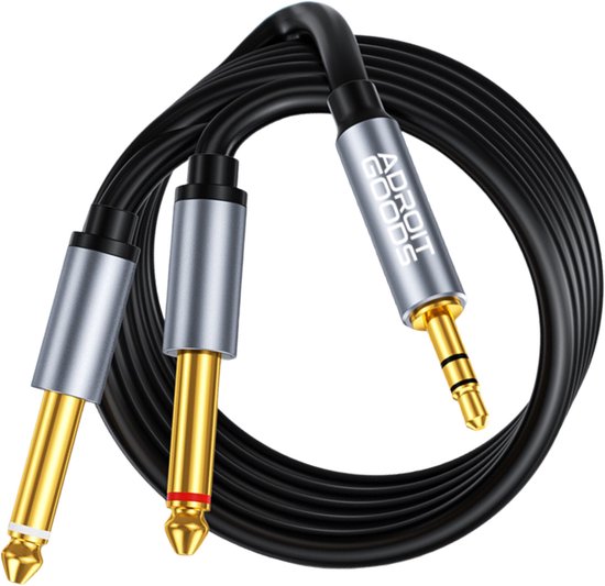 ANDAPA Audiokabel 3,5mm zu Doppel 6,35mm (1M) für Computer, CD-Player, Lautsprecher und Verstärkersysteme fürs Zuhause