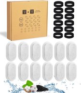 32 stuks kattenfonteinfilters, 16 koolfilters en 16 sponzen