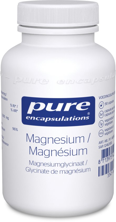 Pure Encapsulations - Magnésium (Glycinate) contient 360 mg de Magnésium - Contribue au Fonctionnement Normal des Muscles et à un Métabolisme Énergétique Normal - 90 Capsules