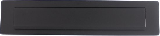 Intersteel Brievenbus met klep/regenrand rvs/mat zwart