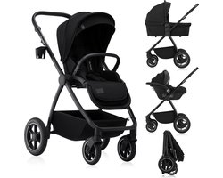 Lionelo Meril 3in1 Kinderwagen - Buggy – XL Reiswieg, Wandelwagen & ADAC-gecertificeerd Autostoeltje – All-Terrain Wielen – Compleet Accessoireset – UPF50+