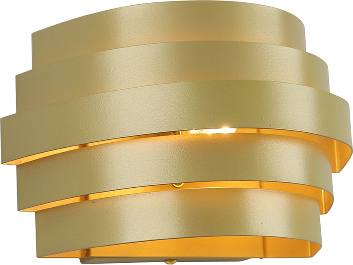 Olucia - SONAY - Wandlamp - Goud - Vorm: Rond