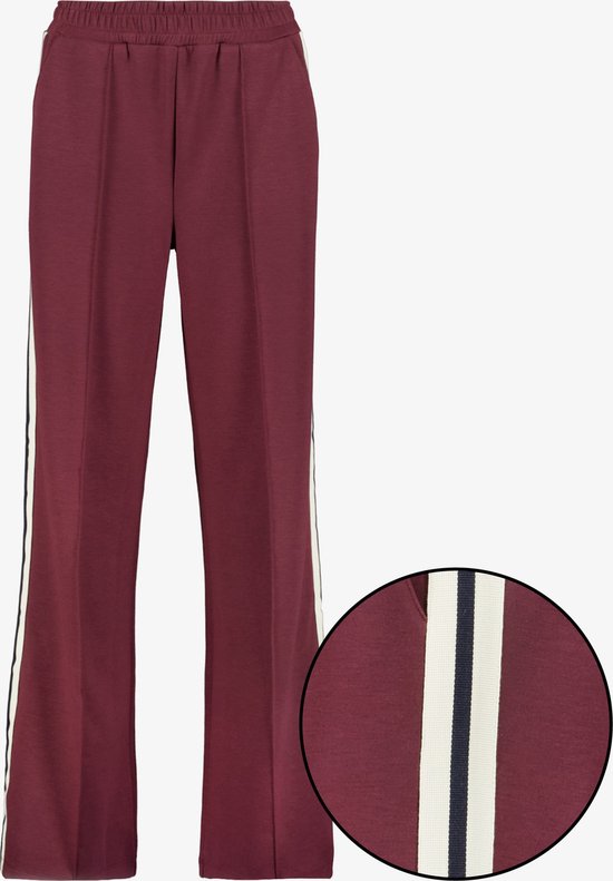 TwoDay dames wide leg broek met bies rood - Maat XL