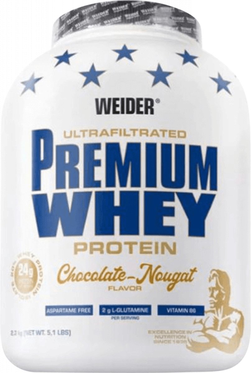 Weider Premium Whey (2300g) Chocolate-Nougat - Eiwitten - Wei-eiwit Mix