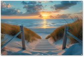 Affiche de jardin 180x120 cm - Décoration de jardin Coucher de soleil - Plage - Été - Paysage - Affiche pour le jardin - Décoration extérieure - Tableau de jardin clôture - Décoration murale sur toile de jardin - Décoration murale sur toile de balcon