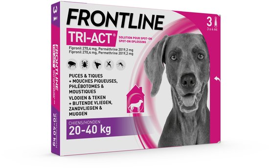 Frontline Tri-Act Anti Vlooien en Teken Druppels L - 3 pipetten
