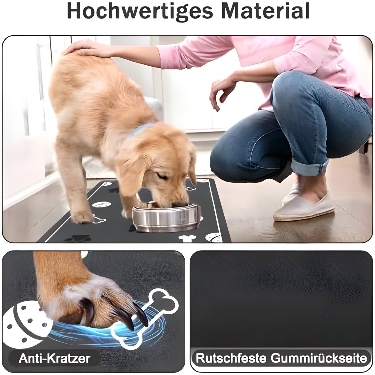 Voerbakmat Voor Huisdieren 30x50 cm, Absorberende